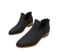 KQIVAM Bottines À Talons Bottines À Bout Femme Brogues Femme Camperos Texanes Décontracté Bottes à Talons éPais Confort Chic Bout Rond Talon épais Confortables Tendance Chaussures Courtes Élégantes