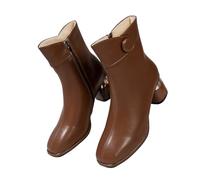 KQIVAM Bottines À Talons Bottines À Bout Femme Fermeture éclair latérale Bottes À Plateforme Cachée Bottes Femme Talon Plat Boots Pour Femmes Vintage Chelsea Cowboy Bottes Confort Chic Chaussures