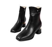 KQIVAM Bottines À Talons Bottines À Bout Femme Fermeture éclair latérale Bottes À Plateforme Cachée Bottes Femme Talon Plat Boots Pour Femmes Vintage Chelsea Cowboy Bottes Confort Chic Chaussures