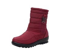 KQIVAM Chaussons Bottes femme hiver Bottes de Neige Femme Filles Botte Hiver Fourré Chaude Plats Confort Bottines Casual Chaussures Vintage Extérieur Thermique Antidérapant Hiver Boots