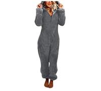 KQIVAM Combinaison Femme Pyjama Une Pièce en Polaire pour Femme Pyjama Chaud Et Doux Pyjama Femme en Pilou Sleepwear Et Fermeture Éclair Vêtement De Nuit en Peluche Pyjama Hiver Polaire