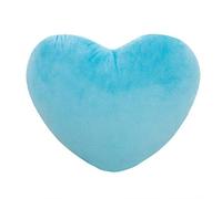 KQIVAM Coussin Coeur Bleu en Peluche Décoratif - Oreiller pour Canapé, Salon, Lit et Chambre d'Enfant - Forme de Coeur 15 cm