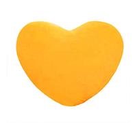 KQIVAM Coussin Coeur Jaune Peluche - Oreiller Décoratif Salon, Lit, Chambre Enfant - 15 CM