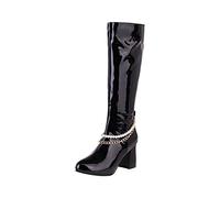 KQIVAM Cowboy Western Bottes pour Femme Bottes Mollets Larges Femme Vintage Élégant Confortable Chaussures Bottines à Plateforme Style rétro Bottines Décontractées à la Mode Classique Boots