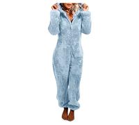 KQIVAM Fluffy Onesies Femmes Polaire Pyjamas à Capuche Onesie Laine Pyjamas Hiver Chaud en Peluche à Capuche Flanelle Une Pièce Combinaison Combishort Vêtements De Nuit Loungewear Grande Taille