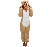 KQIVAM Fluffy Onesies Femmes Polaire Pyjamas à Capuche Onesie Laine Pyjamas Hiver Chaud en Peluche à Capuche Flanelle Une Pièce Combinaison Combishort Vêtements De Nuit Loungewear Grande Taille
