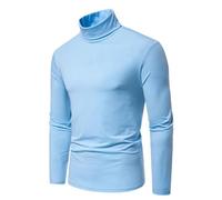 KQIVAM Homme léger T-Shirt Thermique Manches Longues Haut Thermique Hiver Pull Chaud Maillot de Corps sous-Vêtement de Détente Chemise à Col Roulé Top Sport