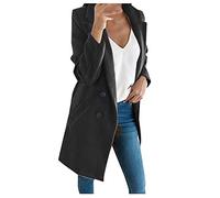 KQIVAM Manteau Femme Longue Manteau Classique Jacket Bouton Revers Long Femme Doudoune Longue Hiver Chaud Veste Parka à Capuche Manteau élégant Casual Manteau D'extérieur Vêtements D'extérieur Femme