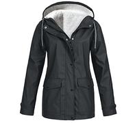 KQIVAM Manteau Femme Mi Saison Imperméable Vestes De Randonnée Anti-Pluie Veste de Randonnée Softshell Jacket À Capuche Outdoor Automne Hiver Outdoor Manteau,Confort Large,Décontracté