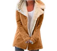 KQIVAM Manteau Hiver Femme Manteau En Peluche épaissir Longues Manteau Matelassé Avec 2 Poches Femme Manteaux En à Boutonnage Veste Softshell Femme Chaude Manteau à Capuche Flash Du Jour Et Soldes