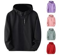 KQIVAM Parka Imperméable Femme Veste de Pluie pour Femme avec Capuche Zippée Décontracté Vêtements de Pluie pour Randonnée Camping Jogging Veste de Sport Anti-Pluie Grande Taille D'Extérieur