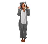 KQIVAM Pyjama Femme Long, Combinaison Sexy Bouton Rabattu, Manches Longues, Tenue De Salon,Pyjama Combinaison BoutonnéE à Rabat Boutonné Fonctionnel pour Femmes De Couleur Unie Adultes
