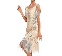 KQIVAM Robe Flapper Charleston Vintage Robe de Bal Robe de soirée Robe de Cocktail Paillettes Femme pour années 20 Gatsby Le Magnifique irrégulier Party Fête Bal Soirée