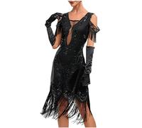 KQIVAM Robe Flapper Charleston Vintage Robe de Bal Robe de soirée Robe de Cocktail Paillettes Femme pour années 20 Gatsby Le Magnifique irrégulier Party Fête Bal Soirée