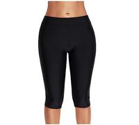 KQIVAM Short de Bain Femme Long Legging de Bain Femme SPF UV UPF50+ Maillot de Bain Taille Haute Pantalons de Natation Collants de Bain Leggings élastiques pour Surf Plage Piscine