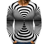 KQIVAM Sweatshirts Homme Haut Thermique Homme Confortable 3D Impression Numérique Décontractée Chemise Chemise T-Shirt à Manches Longues pour Hommes T-Shirt Respirant Hommes Oversize Ample Top