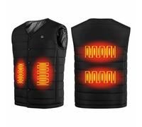 KQIVAM Veste Chauffante USB, Heated Jacket sans Manches Électrique Lavable Léger pour Ski Pêche Moto Chasse Camping, 4 Zones de Chauffage Doudoune Chaud et Slim à la Mode pour Hommes et Femmes