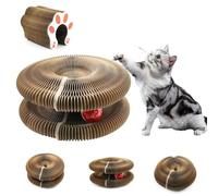 KQLHLHDYZ Cat Toys, Magic Accordion Scratching Board, Foldable Accordion Toy with Bell-Ball, Flexible Kurls for Outdoor Or Indoor Fun