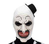 KQLHLHDYZ Masque de clown d'Halloween, masque de clown terrifier, masque effrayant pour adultes, masque effrayant en latex respirant pour fêtes d'Halloween et maisons hantées