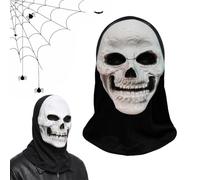 KQLHLHDYZ Masque de Crâne d'Halloween, Masque de Fantôme d'Halloween, Masque Intégral de Crâne Effrayant pour Halloween, Casque en Latex Réaliste pour cosplay horrifique et soirées masquées