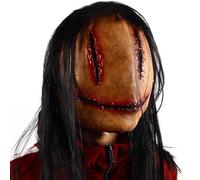 KQLHLHDYZ Masque effrayant pour Halloween, démon d'horreur en latex naturel avec coutures pour femme, fantôme, masque diabolique effrayant pour bal masqué, fête costumée, fête à thème