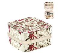 KQNZT Boîtes à bijoux pour femmes, boîte à bijoux pour filles, mini étui à bijoux portable,Vintage Paris Tour Eiffel Coeur Rose