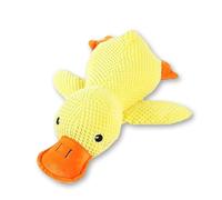 KQOZG Jouet Anti-Stress Ente pour Chien - Peluche Indestructible pour Petits et Grands Chiens, Doudou Chien avec Design Sécurisé (Jaune)