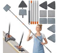 Kqpoinw 198cm Nettoyeur de Raclette Vitre Professionnel, Balai Lave Vitre Telescopique avec Raclette Silicone, Kit Nettoyage Vitres Nettoyant Vitre pour Fenêtres,Voiture, Salle Bain, Carrelage, Vitre