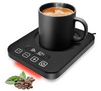 Kqpoinw Chauffe Tasse Bureau, Chauffe Café avec 9 Réglages Température, Réchauffe Tasse Electrique avec Minuterie pour 1-12H Arrêt Automatique, Écran LED, Chauffe-Bougies Intelligent pour Café, Thé