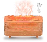 Kqpoinw Diffuseur d'huiles Essentielles & Lampe de Sel de l'Himalaya, 120ml Humidificateur Ultrasonique avec Lumière Effet Flamme,7 Couleurs LED Lampe de Diffuseur Arômes pour Maison, Chambre, Yoga