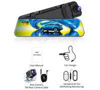 KQQ-Enregistreur DVR de voiture avec miroir,écran tactile 10 pouces,caméra multimédia avec vue arrière,vision nocturne,moniteur de stationnement 24h,1080P - Type With 7M RCC HK-64G