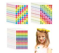 KQRZG Plus de 2000 Pièces Autocollants Auto-Adhésifs, 20 Feuilles Gommettes, Stickers Forme de Coeurs, Étoiles et smiley, Enfant Colorées pour DIY Accessoires, Activités Manuelles pour Enfants