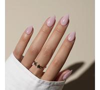 KQueenest Lot de 30 faux ongles courts en gel souple - Rose pastel - À coller - Courts - Couleur unie - Vieux rose - Avec colle - Brillant - Naturel - Pour femme