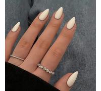 KQueenest Lot de 30 faux ongles press on nails courts en acrylique, couleur unie à coller, couleur naturelle, en gel brillant, couvrance complète, pour femme