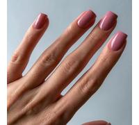 KQueenest Press on Nails Lot de 24 faux ongles courts avec colle - Violet clair - Couleur unie - Carrés - Pour femmes et filles