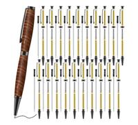 Kquepo Ensemble de Stylo Mince de 7 mm avec Recharges, Kit de Stylo Rotatif en Bois pour Bricolage, Cuivre, Enseignant, Étudiant C