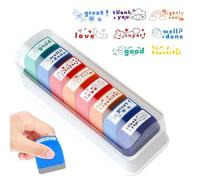 KQWVZ 8PCS Tampons Enseignants, Tampon Encreur Enseignant, Tampons Professeur Des Ecoles avec Motif Mignon, Tampon Maitresse Décole,TamponsMaitresse D'École Maternelle,Cadeau pour Professeur(Anglais)