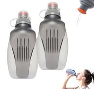 KQWVZ Flasque Running, 2 Pièces Gourde Souple, 250 Ml Bouteille Sport avec Clip Arrière, Sans BPA, Anti-fuite Gourde Musculation pour Sports de Plein Air, Jogging, Randonnée, Fitness
