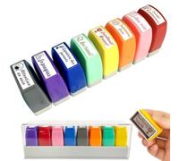 KQWVZ Tampons Enseignants Français, 8 PCS Tampon Encreur Enseignant, Tampon Professeur, TamponMaitresse D'École, Multicolore Tampons Autocolorants Encreur avec Boîte pour Encourager Élèves