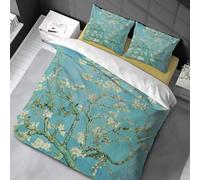 KQZVCU Fleur d'amandier par Van Gogh Housse de Couette Ensemble de literie pour Fille Chambre Housse de Couette Reine Roi Taille Housse de Couette Ensembles 200x200cm/65x65cmx2