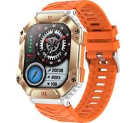 KR80 Smartwatch 2,0 pouces avec écran en verre CTC, BT 5.1 | IP67 étanche | Surveillance de la santé | Modes sportifs multiples | Rappel intelligent, bracelet en silicone, orange