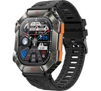 KR80 Smartwatch 2,0 pouces avec écran en verre CTC, BT 5.1 | IP67 étanche | Surveillance de la santé | Modes sportifs multiples | Rappel intelligent，Bracelet en silicone, noir