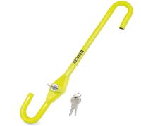 Kr835 Antivol Voiture Volant Pédale,Canne Jaune Haute Visibilité,Verrouillage Sécurité En Acier,Crochet Réglable Plus Extensible,Barre Bloque Volant Universel Pour Auto Camping Car Fourgon