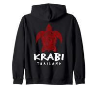 Krabi Thaïlande Motif Tribal Tortue de mer île Plage Sweat à Capuche