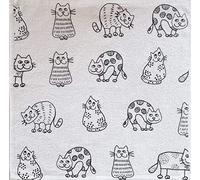 Kracht Torchon de cuisine 100 % coton Motif chats 50 x 50 cm