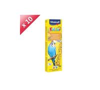 Vitakraft Kräcker, bâtonnets à l’œuf et graines d’herbe pour perruches et exotiques, format économique, sans sucre ajouté (10x 54g)