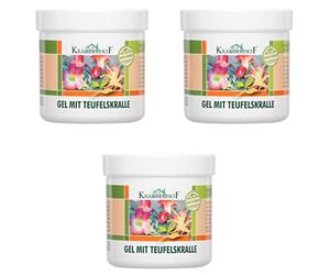 Kräuterhof Baume | Alter Heideschäfer Lot de 3 boîtes de 250 ml de gel avec griffe du diable