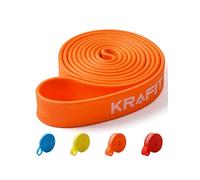 KRAFIT Lot de 4 bandes de résistance et de fitness - Pour la musculation, le pilates, la gymnastique et le yoga - Indéchirable, antidérapantes et portables - Idéal pour la maison, l'extérieur (moyen