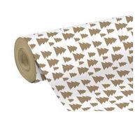 Clairefontaine - 223924C - Un Rouleau de Papier cadeau Tiny Roll - Grande longueur - Kraft 70g - Motifs : Sapins fond blanc - Dimensions : 50x0,35m - Format Compact - Emballage Cadeau Noël