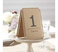 Kraft brun Numéros de Tableau de mariage - Vintage Affair